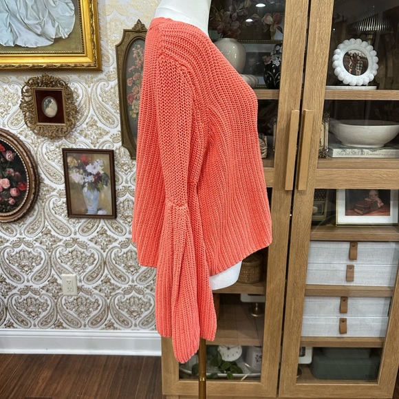 Free People Women's V-Neck Coral Sweater - Medium - Picture 5 of 9